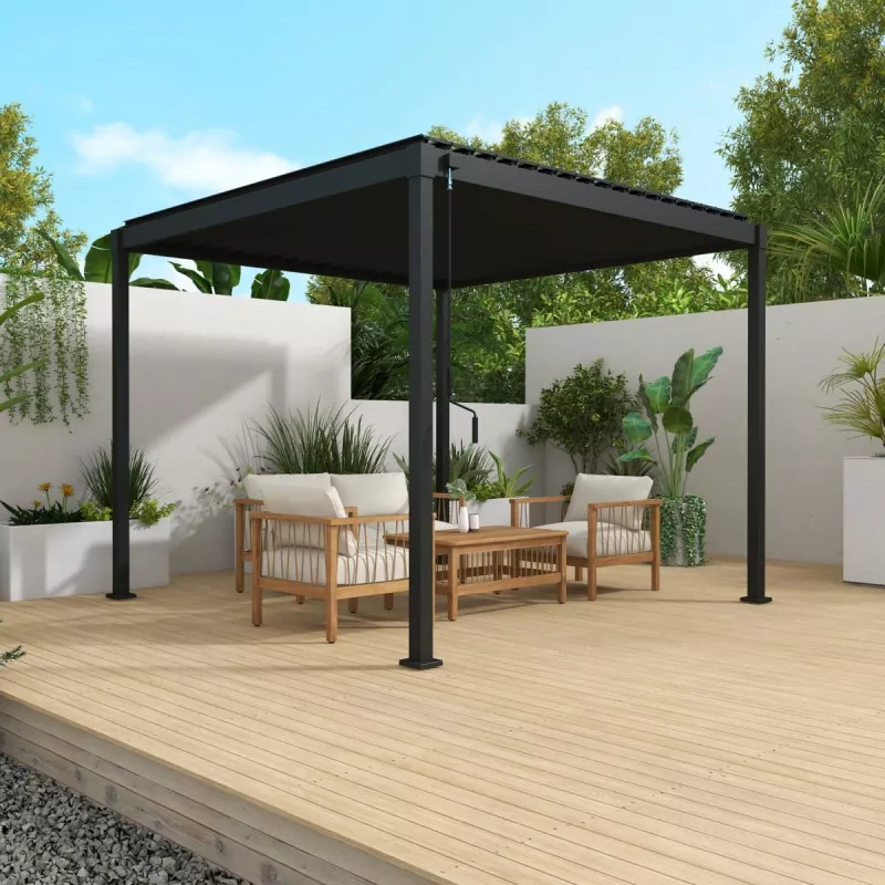 Pergola อลูมิเนียมพร้อมหลังคาบานเกล็ด