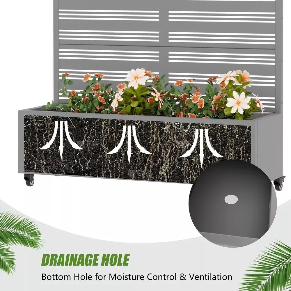 Metal Privacy Screen Planter